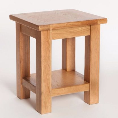An Image of Lexington Wooden End Table In Oak With Undershelf