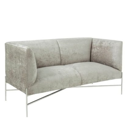 aed81a2c8aef02dd0305ee8846f7342cd7e7089421fa2ca888eb76953eea086f.jpg An Image of Blaze Fabric 2 Seater Sofa In Slate And Polished Stainless Steel