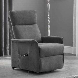 An Image of Marlow Rise and Recline Chair In Charcoal Grey Velvet