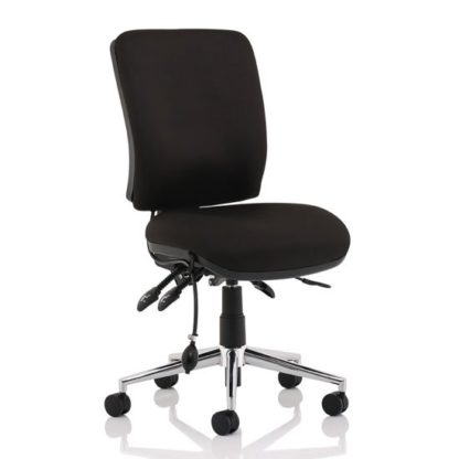 An Image of Chiro Fabric Medium Back Office Chair In Black No Arms