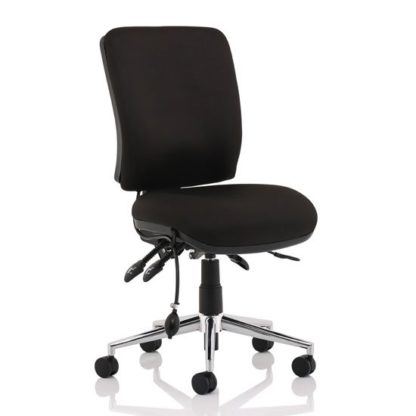 af4c3c6026a568c1ee33d594d43de39b74b002705e379697b37e005034dbde8f.jpg An Image of Chiro Fabric Medium Back Office Chair In Black No Arms