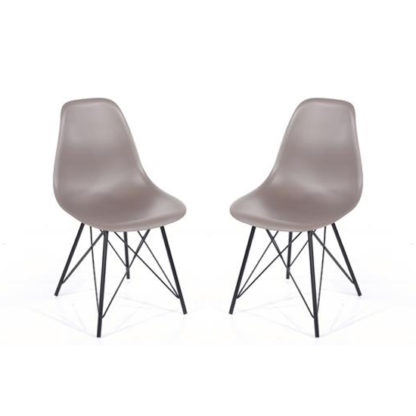An Image of Arturo Truffle Bistro Chair In Pair With Black Metal Legs