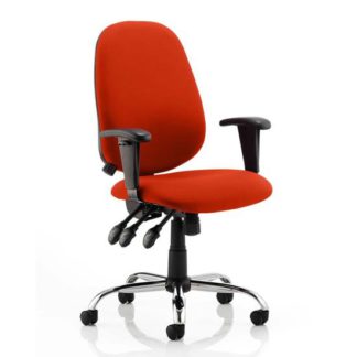 An Image of Lisbon Office Chair In Tabasco Red With Arms