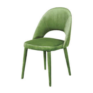 An Image of Sancerre Velvet Dining Chair In Light Green