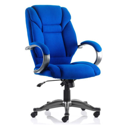 An Image of Galloway Fabric Executive Office Chair In Blue With Arms