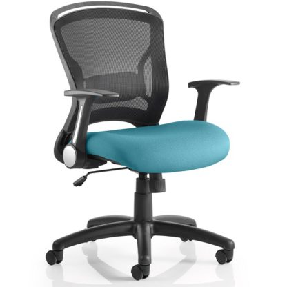 An Image of Mendes Contemporary Office Chair In Kingfisher With Castors