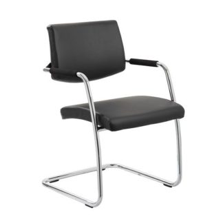 An Image of Marisa Office Chair In Black With Cantilever Frame