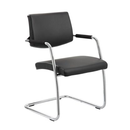 b18d0eebba2dc10c84a5098af1684ea2f40d286231b2232b1701f9dc0058d1a1.jpg An Image of Marisa Office Chair In Black With Cantilever Frame