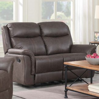 An Image of Proxima Fabric 2 Seater Sofa In Rustic Brown