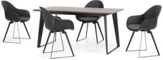 An Image of Boone Up to 4 Seat Dining Table and 4 Chair set, Concrete Resin Top