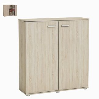 An Image of Gabriella Wooden Shoe Cabinet In Brushed Oak With 2 Doors