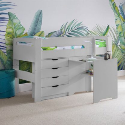 b2d3ffe5b1a3667804913473bfc24fbd5a1aceefa4b39bfae4feaabf56709bf0.jpg An Image of Pluto Dove Grey Bunk Bed With Chest Of Drawers And Study Desk