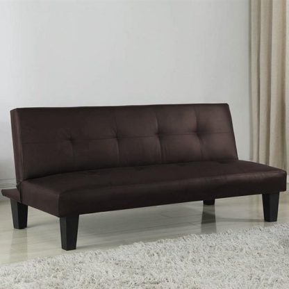 An Image of Bern Traditional Sofa Bed In Brown Faux Leather