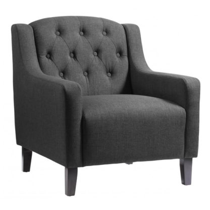 An Image of Pemberley Fabric Upholstered Arm Chair In Grey