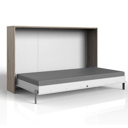 b33d40571d3af3c9221b917e891feb80c79a1d779fa706638432560fb37aef79.jpg An Image of Juist Wooden Horizontal Foldaway King Size Bed In San Remo Oak