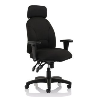 An Image of Jet Fabric Executive Office Chair in Black