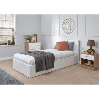 An Image of End Lift Ottoman Single Bed In White
