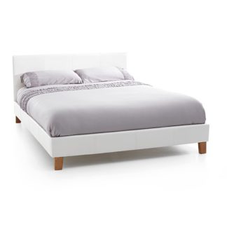 An Image of Tivoli White Faux Leather King Size Bed