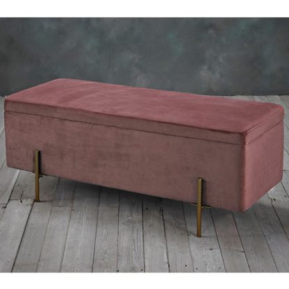 An Image of Lola Storage Ottoman In Pink