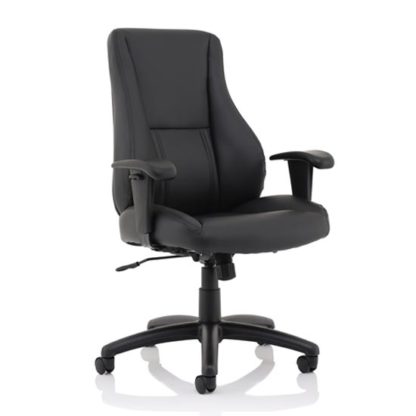b48add3086ad557f8725f25805bd7d13a278b1a80392474ddcefa8c494ab5f44.jpg An Image of Winsor Leather Office Chair In Black With No Headrest
