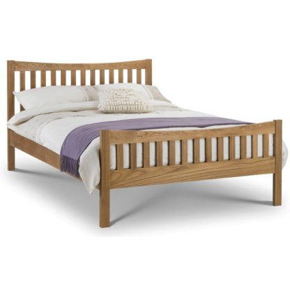 An Image of Bergamo Wooden Double Bed In Solid Oak