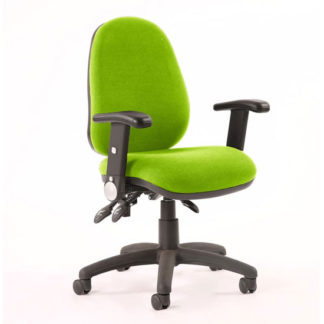 An Image of Luna II Office Chair In Myrrh Green With Folding Arms