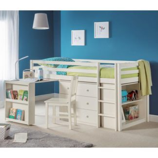 An Image of Roxy Sleepstation Bunk Bed In Stone White Lacquer