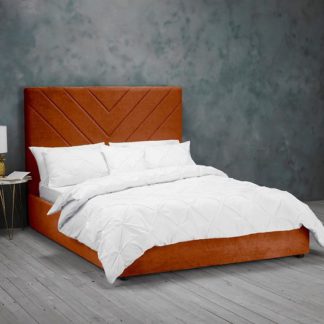 An Image of Islington King Size Fabric Bed In Orange