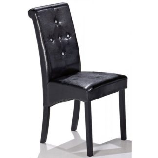 An Image of Morna Black Faux Leather Dining Chair
