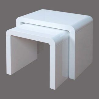 An Image of Norset Modern Set of 2 Nesting Tables In White Gloss
