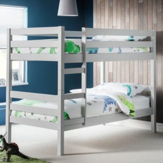 An Image of Winona Wooden Bunk Bed In Dove Grey Lacquer Finish