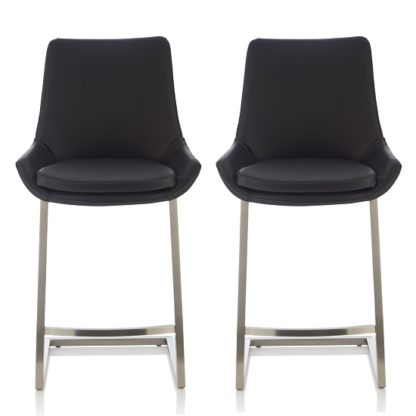 b58fcd17e822ab63fa6616dc5b3415a169098429d8ef596e67ca0d2094949e4b.jpg An Image of Rasmus Bar Stool In Black Faux Leather In A Pair