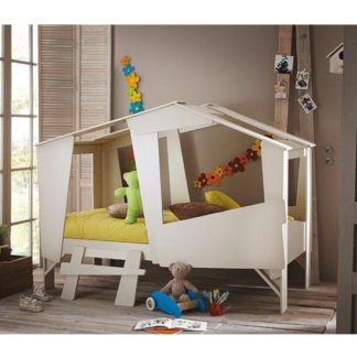 An Image of Annecy Wooden Children Bed In Taupe And Beige