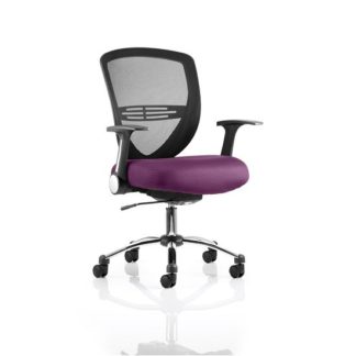 An Image of Avram Home Office Chair In Purple With Castors