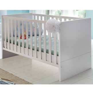 An Image of Avira Wooden Baby Bed In Alpine White And Oak