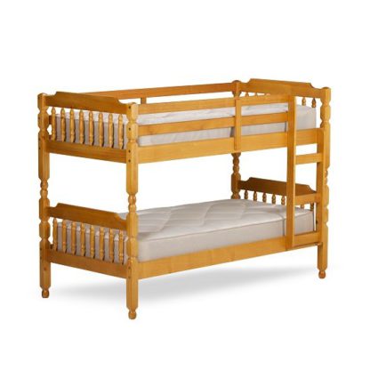 An Image of Colonial Wooden Single Bunk Bed In Honey