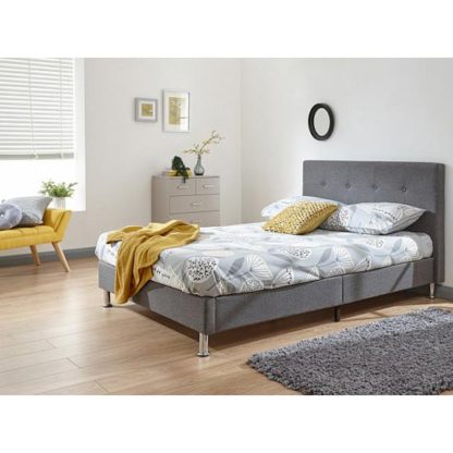 An Image of Tucson Fabric Double Bed In Grey