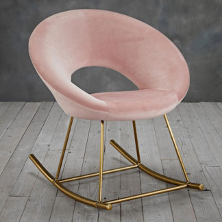 An Image of Stella Rocking Chair In Vintage Pink With Golden Legs