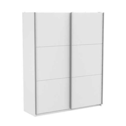 An Image of Selsey Sliding Wardrobe Wide In Matt White With 2 Doors