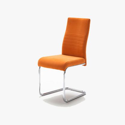 An Image of Jonas Metal Swinging Orange Dining Chair
