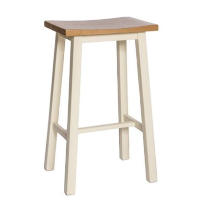 An Image of Lexington Contemporary Wooden Bar Stool In Ivory