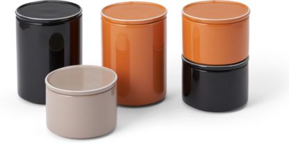 An Image of Dakari Set of 5 Ceramic Lidded Storage Jars, Multi