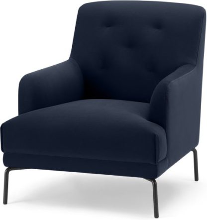 An Image of Attwood Armchair, Ink Blue Velvet