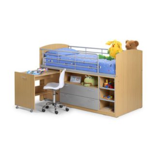 An Image of Leo Sleeper Children Bed In Maple Aluminium Finish