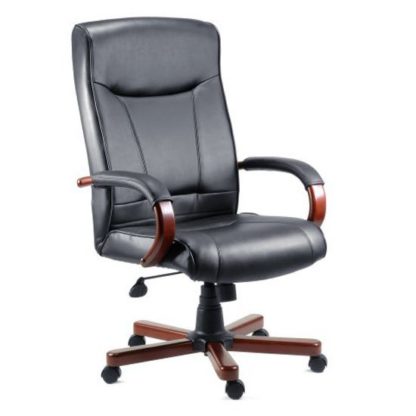 b8b7a4952aaec2a0175f5b9a89358cc147f3b39f2e6b91624c07632051789971.jpg An Image of Kingston Mahogany Executive Leather Chair