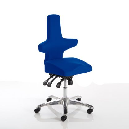 An Image of Stacy Home Office Chair In Blue With Chrome Base