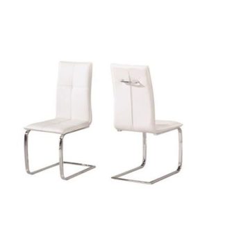 An Image of Foster Dining Chair In White Faux Leather In A Pair