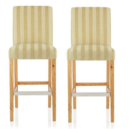 b9b96883344839c322dccdb5e04269fbd527e9c76415d9ce76b0a8d837fe7373.jpg An Image of Alden Bar Stools In Oatmeal Fabric And Oak Legs In A Pair