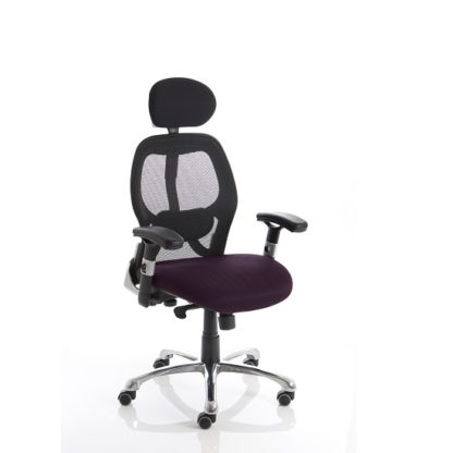An Image of Coleen Home Office Chair In Purple With Castors