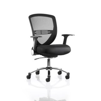 An Image of Avram Home Office Chair In Black With Castors